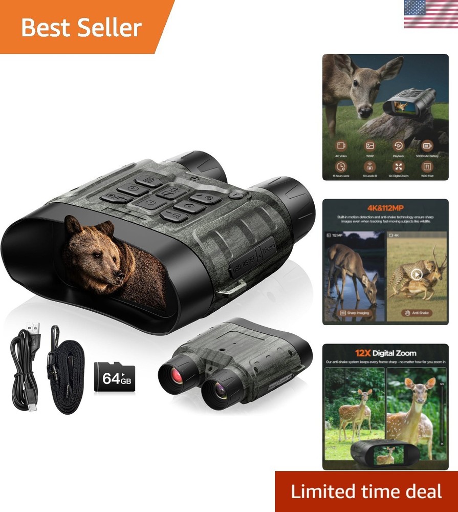 Professional 112MP Night Vision Goggles with Infrared & Motion Detection Tech