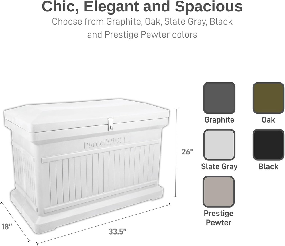 Parcelwirx Lockable Horizontal Storage Cabinet - Slate Grey Package Box