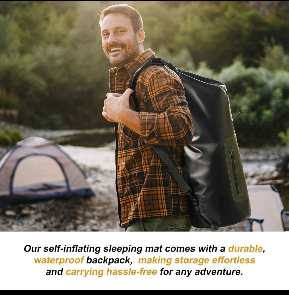 Arslan Essentials Self-Inflating Sleeping Pad 4" with Backpack. New OPEN BOX