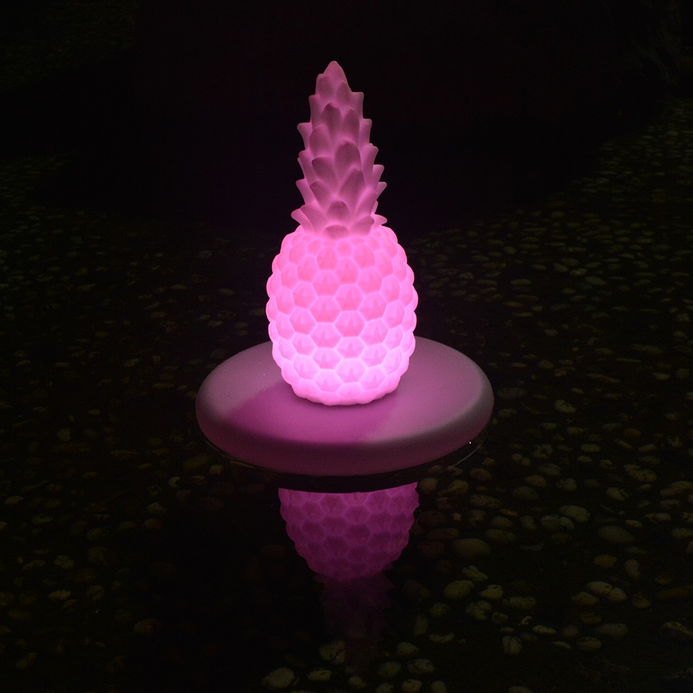 NEW! LED FLOATING COLOR PINEAPPLE - POOL FLOAT LIGHT SHOW - MOOD GLOWING ORB