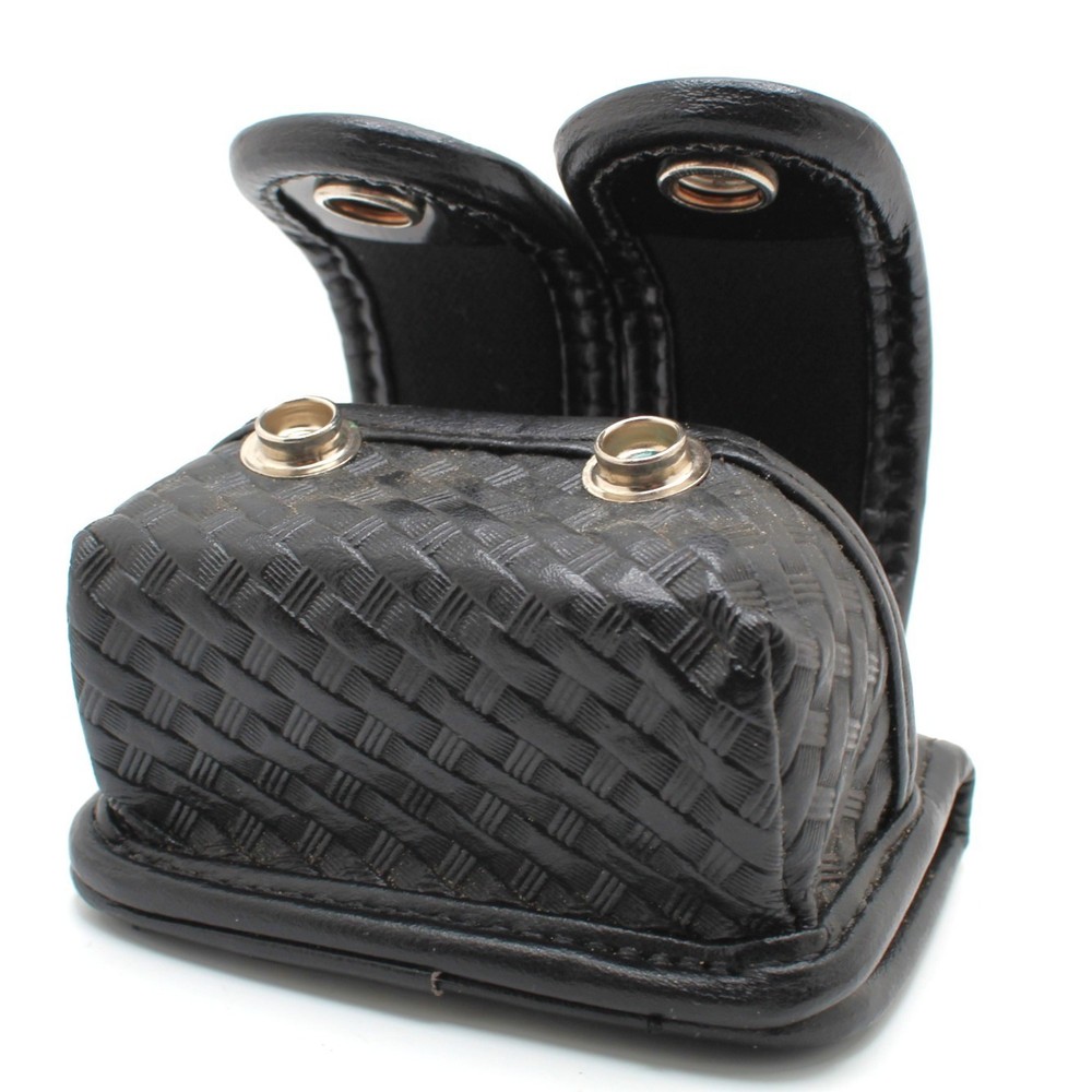 Double Speedloader Case Basketweave Snap Closure Revolver Shooting
