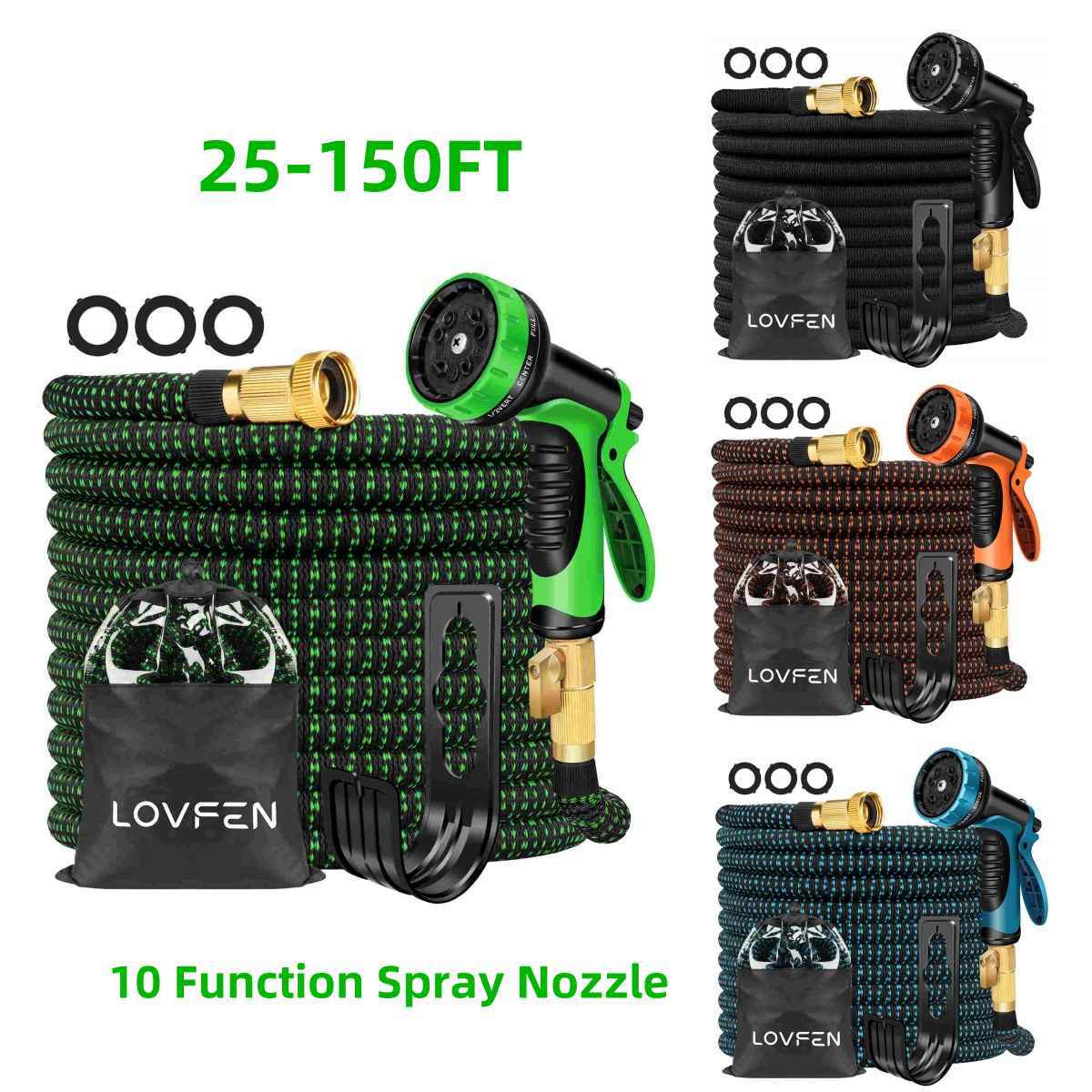 Durable Lightweight 3X Expandable Flexible Garden Water Hose 25/50/75/100/150ft