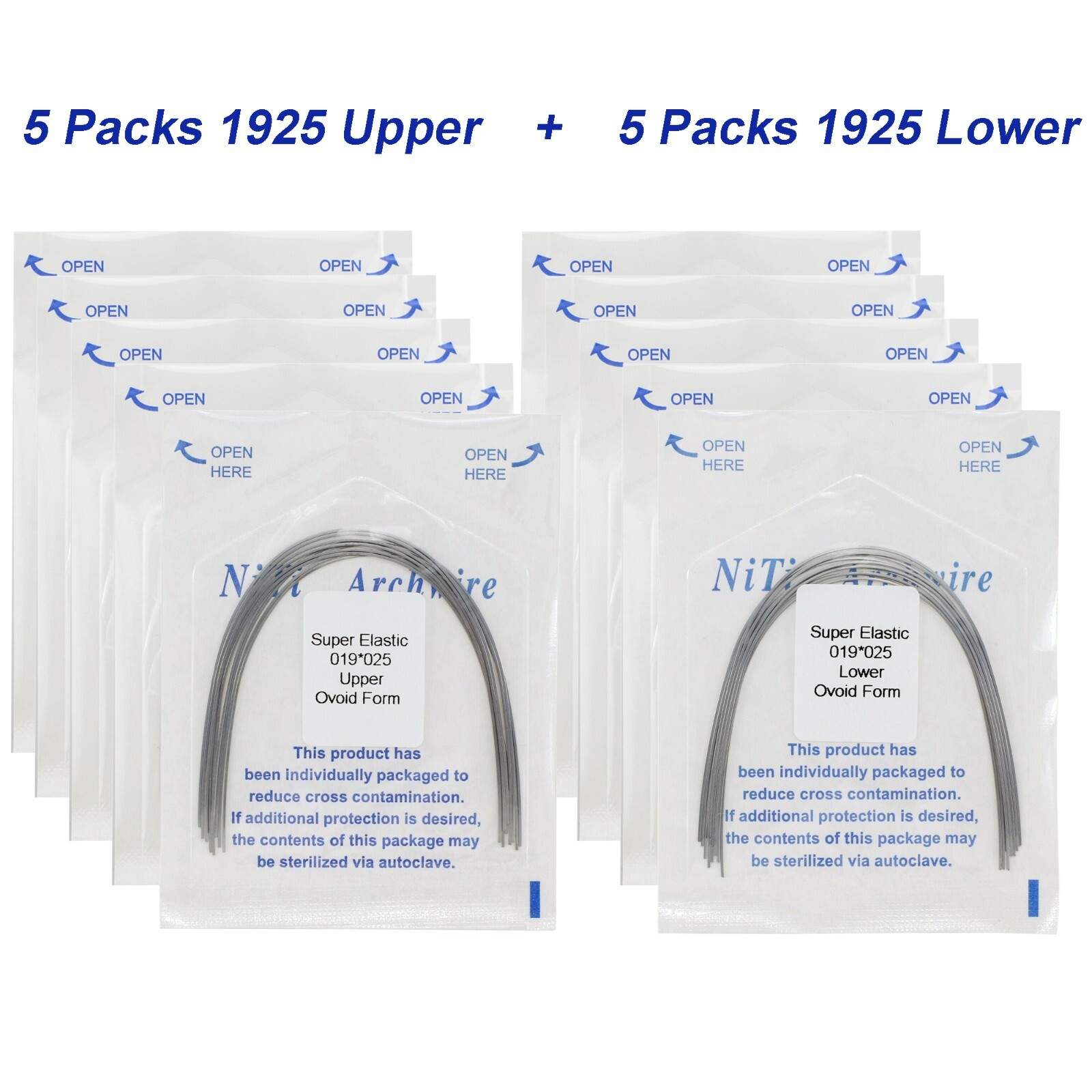 100Pcs Dental Orthodontic Arch Wire NiTi Stainless Steel Ovoid Round Rectangular