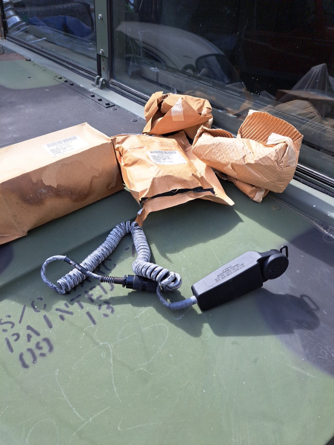 NOS Vintage M80/U Dynamic Radio Microphone Handset ARMY NAVY Old Style Plug M80