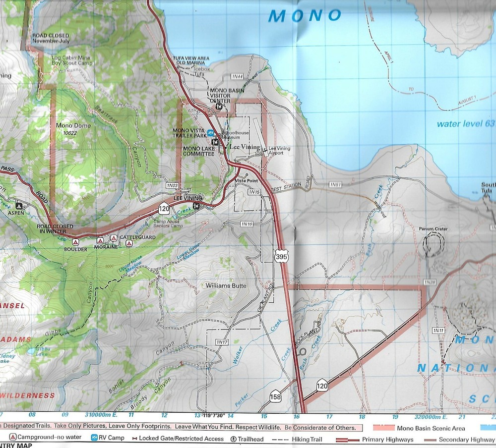Mono Lake Map, California, by Tom Harrison Map