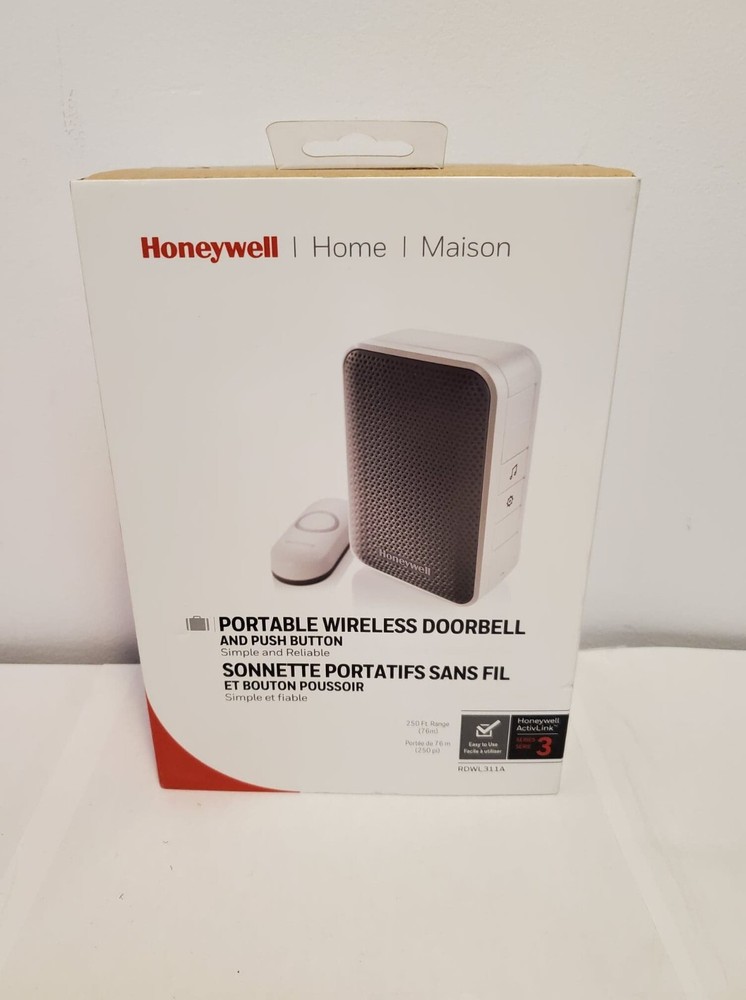 Portable wireless doorbell and push button Used - (T-0047)