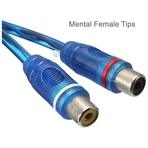 2 Absolute ABC-2F1M BLUE Y-Adapter 2F-1M RCA Interconnect Audio Cable