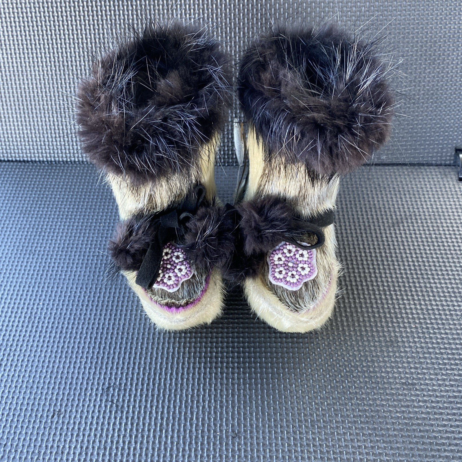 Native Alaska American Child Mukluks Boots Seal Fur Authentic Alaska Native Art