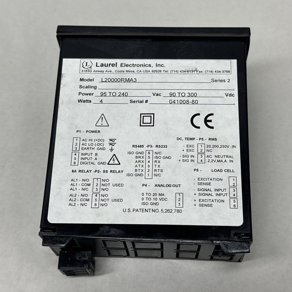 Process Panel Meter L20000RMA3, Laurel Electronics, AC/DC Input, 4W