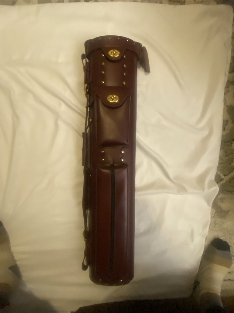 Pool Case 3x7 Inverted Leather Cowboy Case - Brown