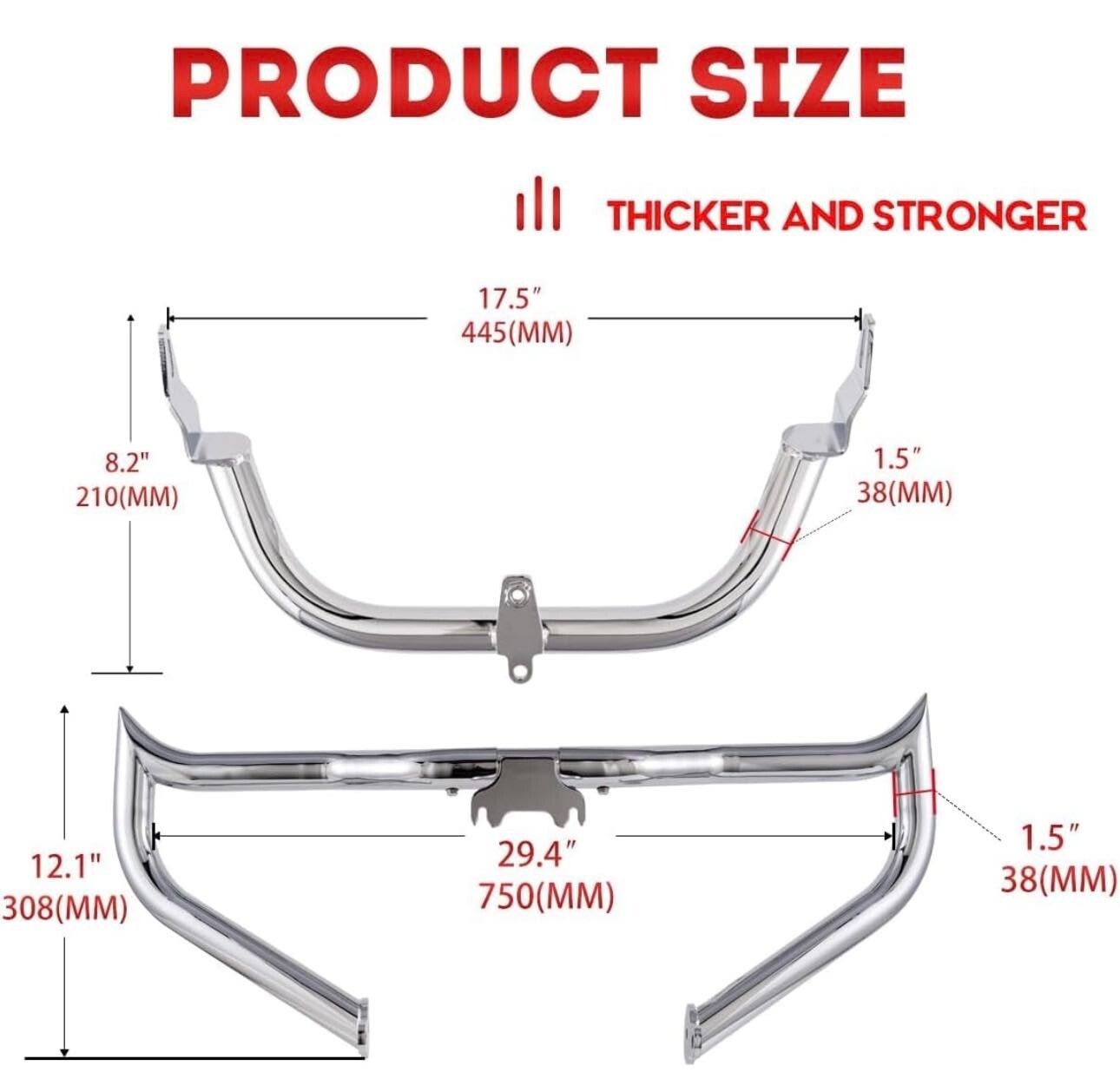 NEW SET Chopped Engine Guard Crash Bar Fairing Support Harley Road Glide 15-2023