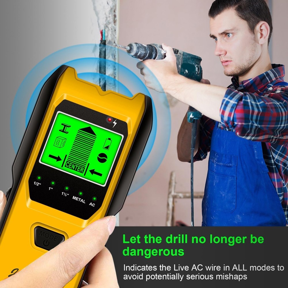 Battery-Powered Multifunction Stud Finder – Accurate Detection for Home Projects