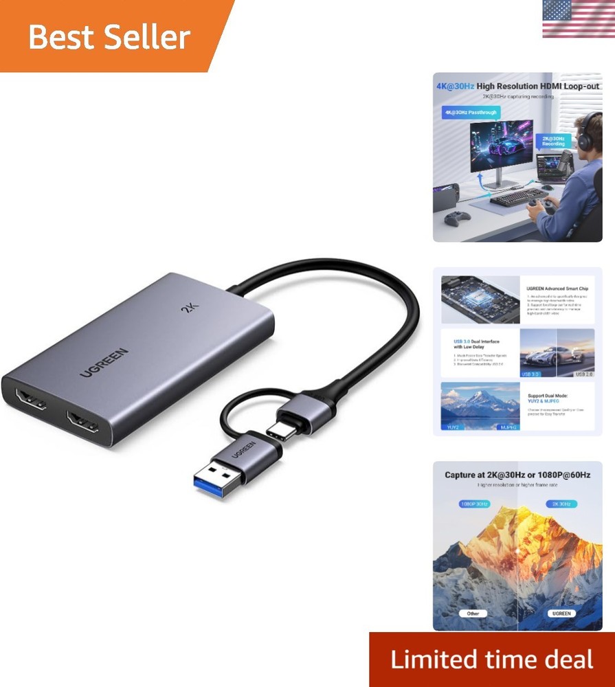 Versatile HDMI Capture Card - 4K Input, Universal Compatibility for Streamers