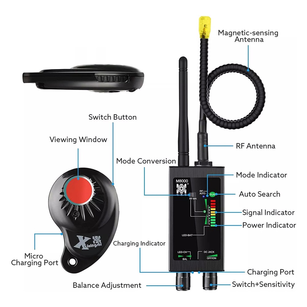 Anti Spy Hidden Camera Detector M8000 Bug Detector Hidden Device Detector