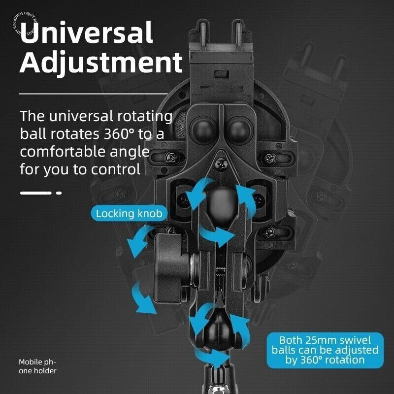 ROCKBROS Motorcycle Mobile Phone Holder 360° Adjustable Phone Stand Shockproof