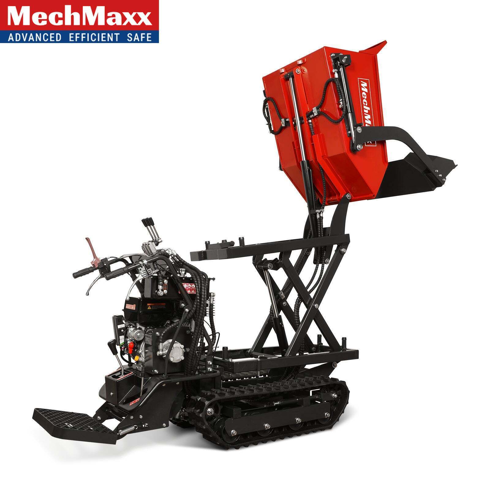 MechMaxx 1100Lbs Capacity Barrow 302cc 10HP E-Start Gas Tracked Dumper, D50HTFL