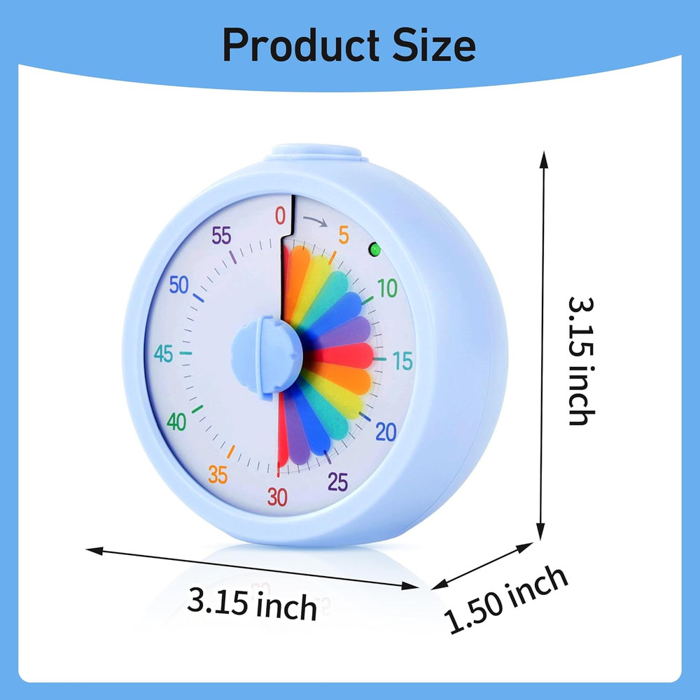 Visual Timer, 60-Minute Countdown Timer for Kids and Adults with Adjustable Volu
