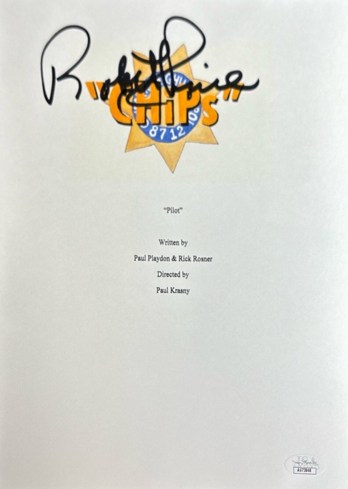 Robert Pine Signed Chips Pilot 8x10 Script Cover AU73848