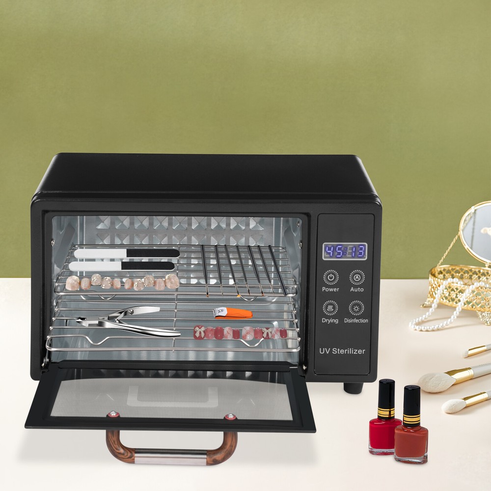 Multi-Functional Tabletop Nail Tool Sterilizer Drying Box Nail Cleaner Box 160W