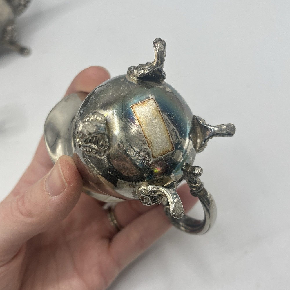 Vintage Unsigned Silver-Plated Mini Tea Set w/ Tray