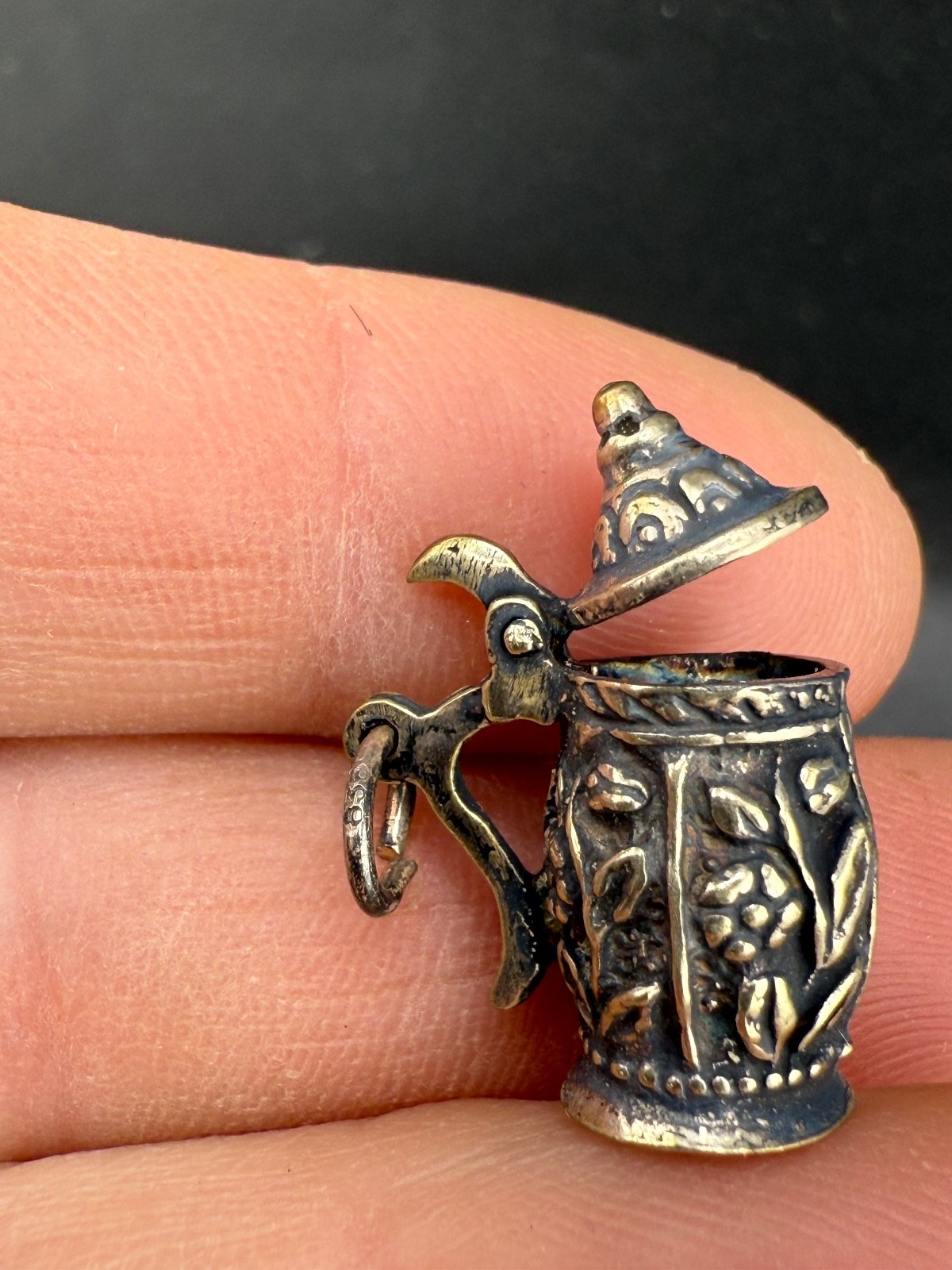 Vintage German Beer Stein Charm 835 Silver
