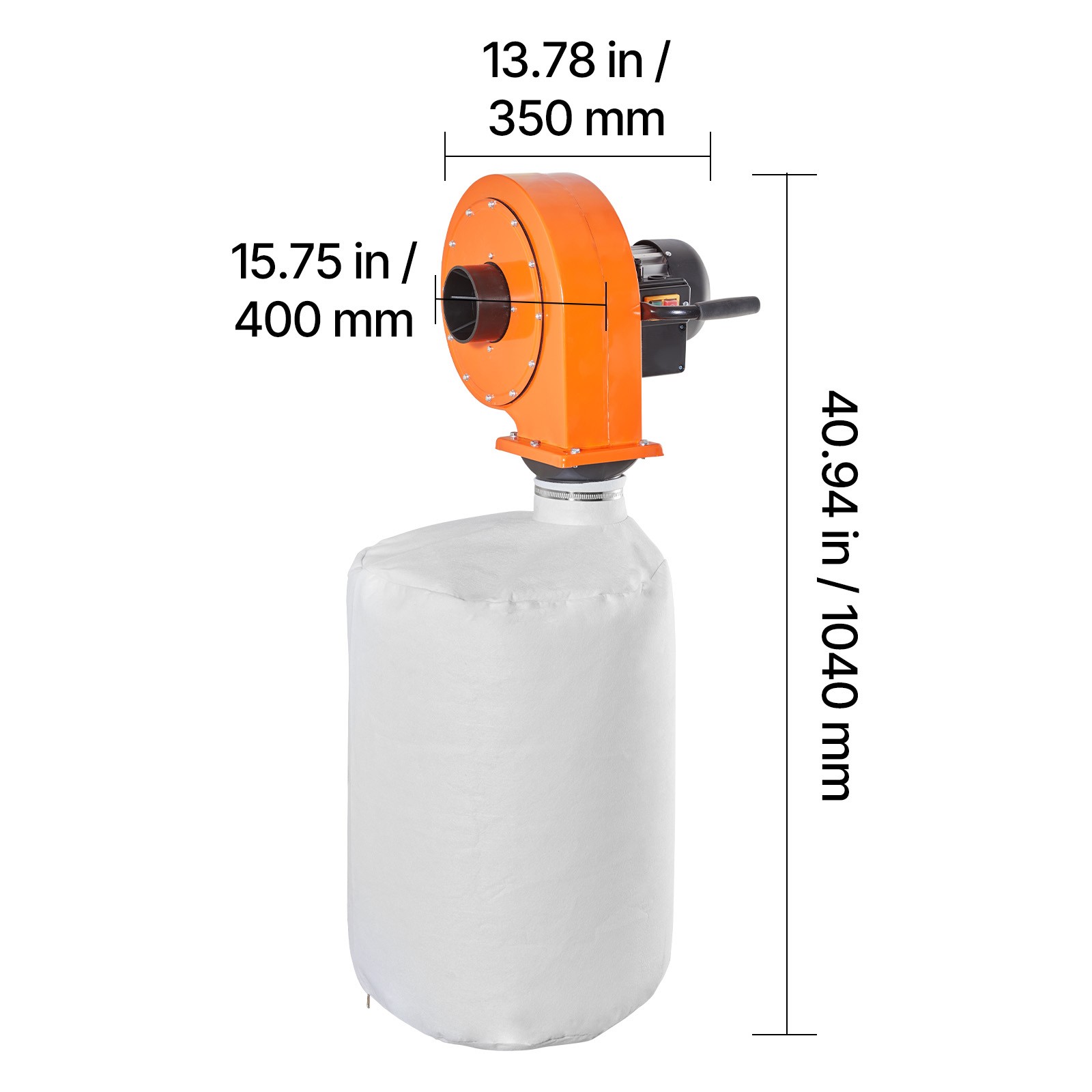 Uimoso 1 HP Wall-Mounted Dust Collector, 560 CFM for Woodworking Applications