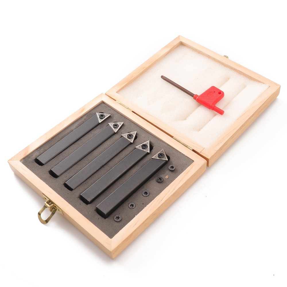 5PCS Indexable Carbide Turning Tools Set 1/2" AL/AR/BL/BR/E Style for Turning...
