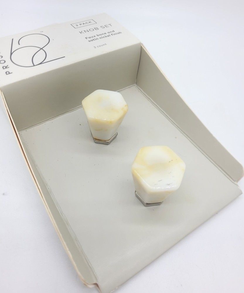 2-Pack Ivory Hexagon Resin Knobs in Ivory, Modernize Your Cabinets, Project 62