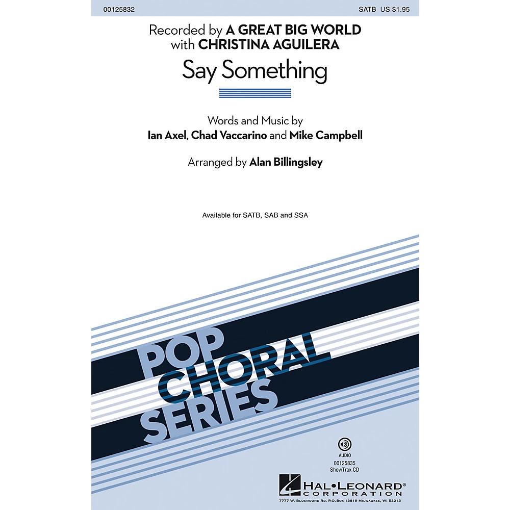 Hal Leonard Say Something ShowTrax CD