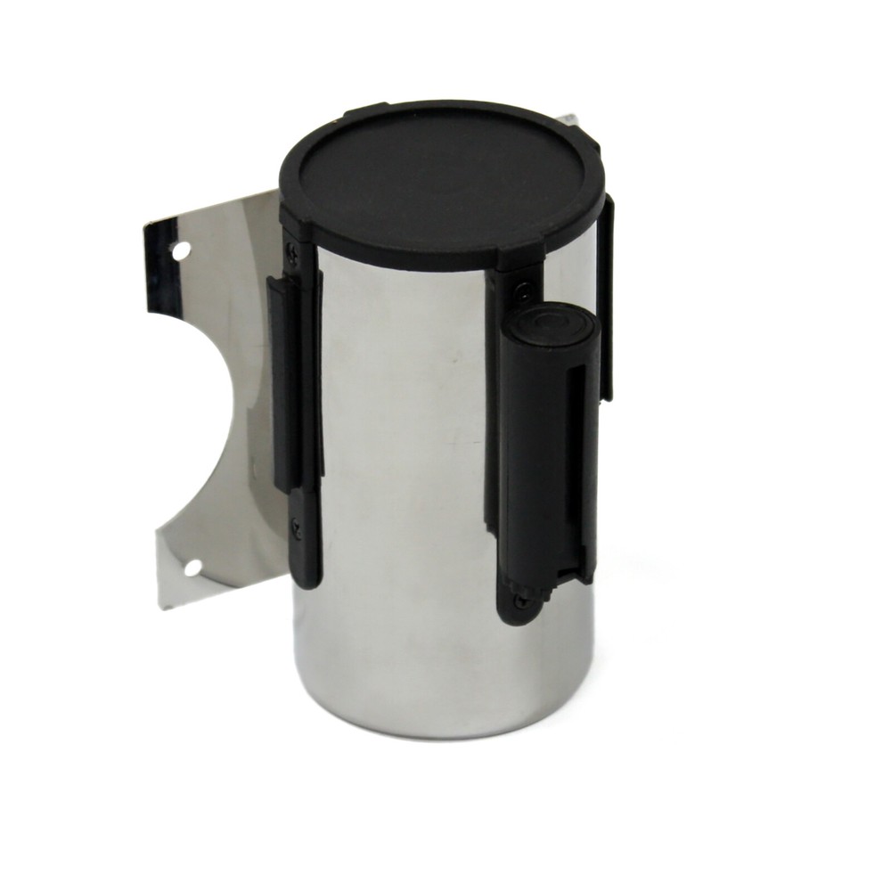 16ft Retractable Wall Mount Barrier Belt Queue Ribbon Post Strap Rope Stainless