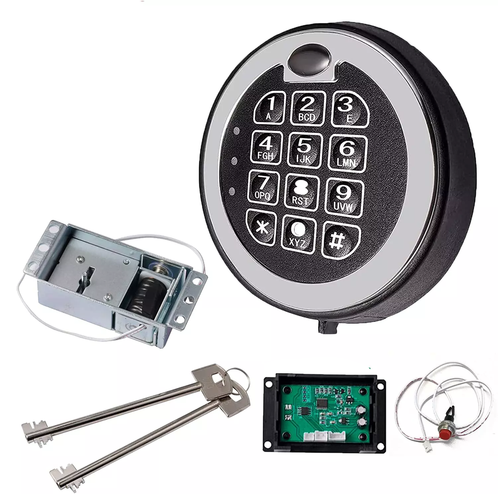 Electronic Lock Replacement Gun Safe Lock With Solenoid Lock & 2 Master Keys