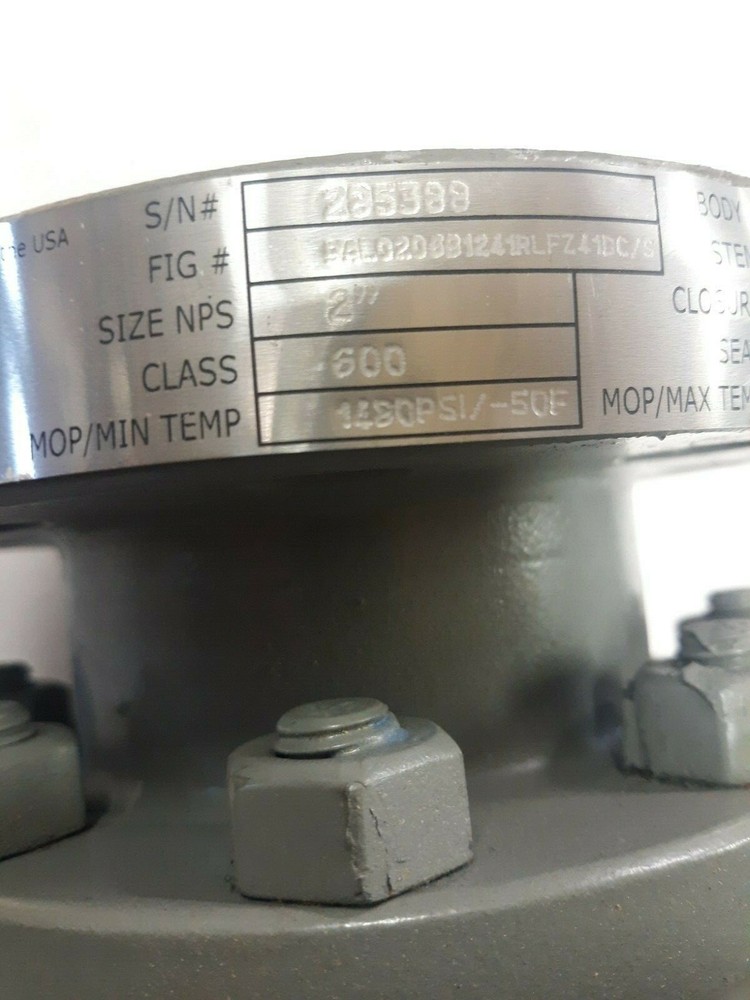 2" High Pressure Valve Class 600 Devlon Seat (1F)