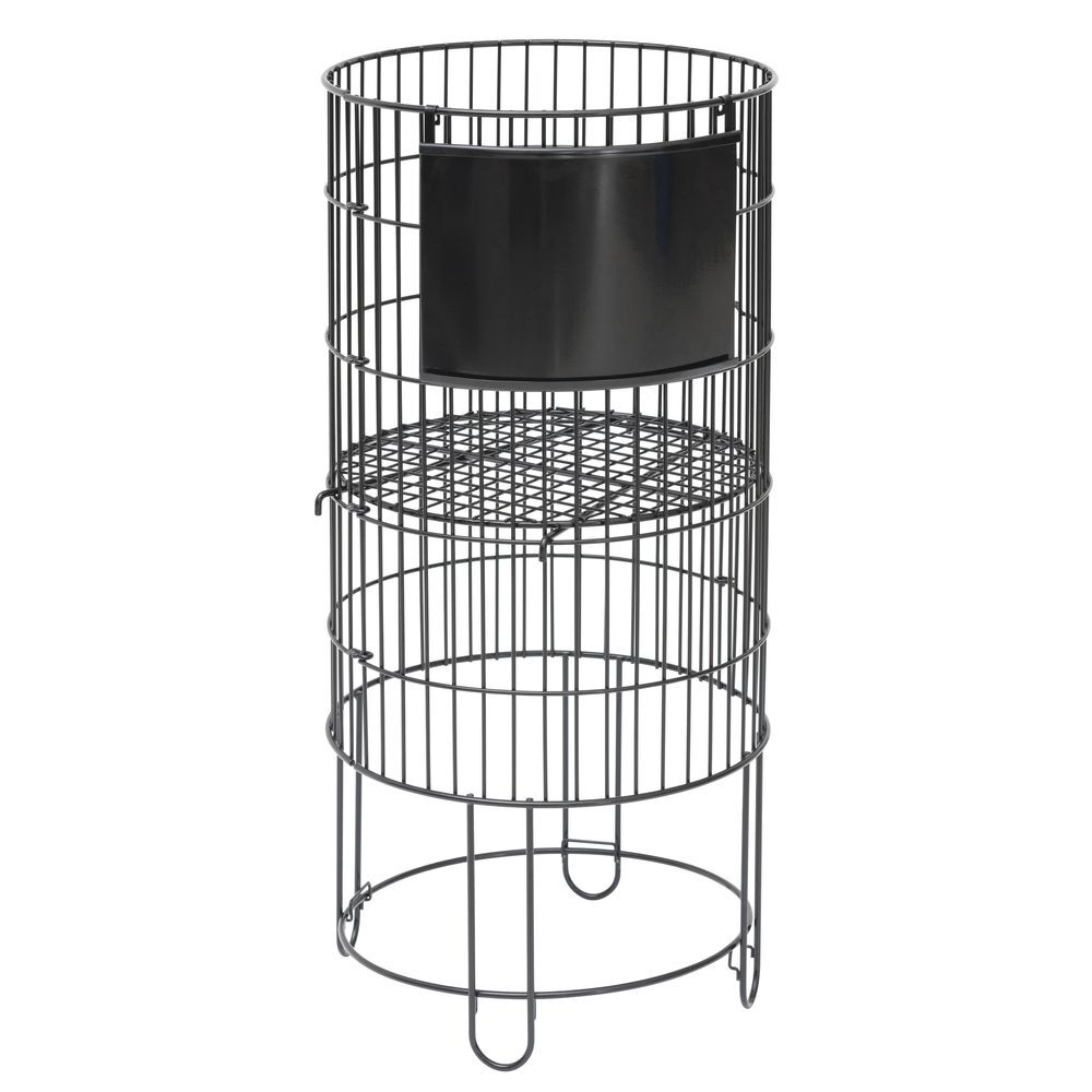 HUBERT® Round Black Wire Collapsible Dump Bin - 15"D x 32"H