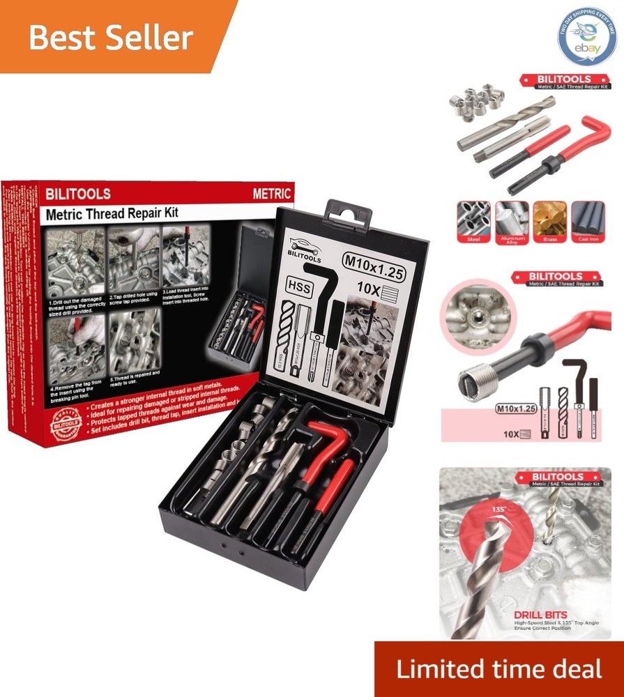 M10x1.25 Helicoil Repair Kit with 304 Stainless Inserts - Compact & Efficient