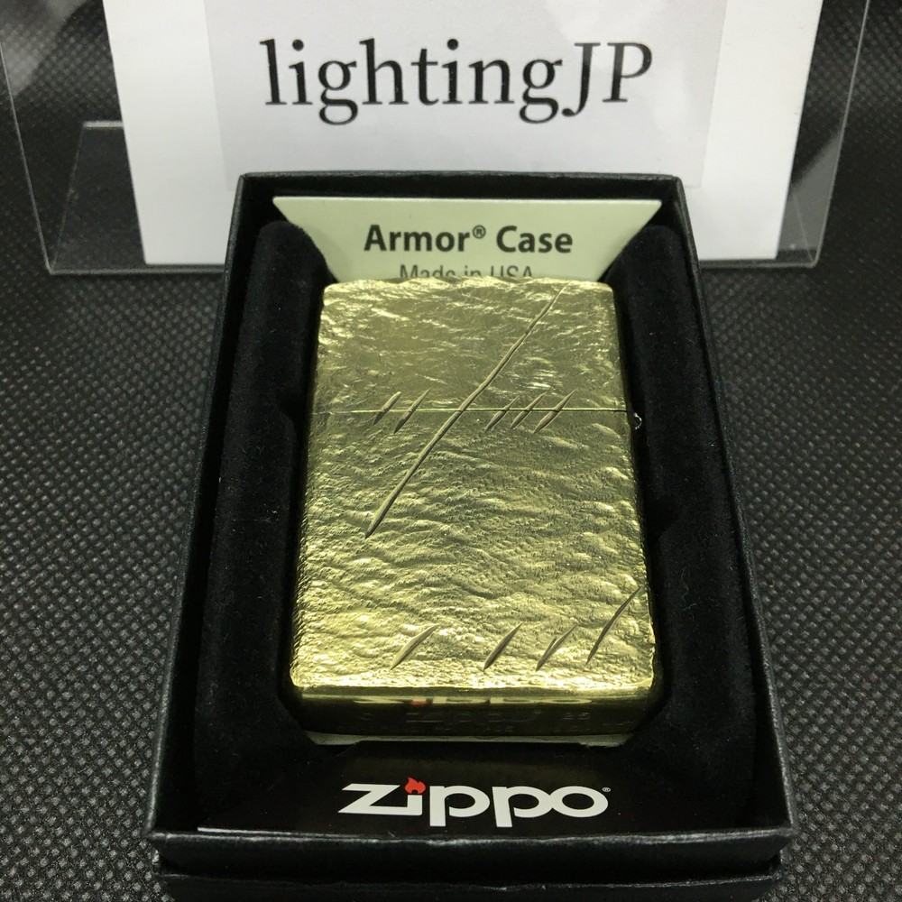 Zippo Sword Wound Style Gold 5 Sided Design Etching Lighter Regular Japan