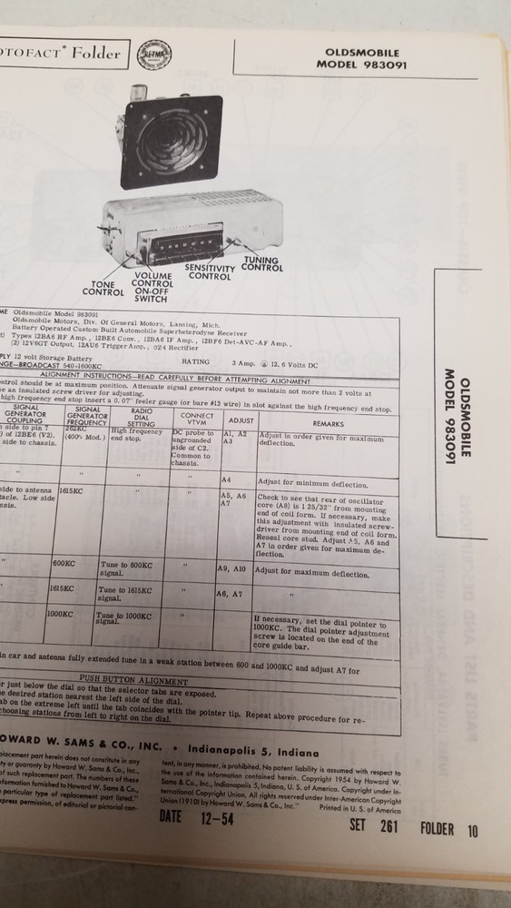 Sams Photo Fact #261 12/54 complete (D)