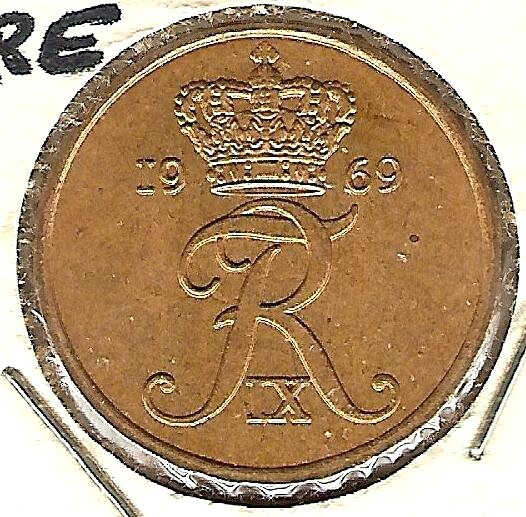 1969 DENMARK Coin 5 ORE - UNC