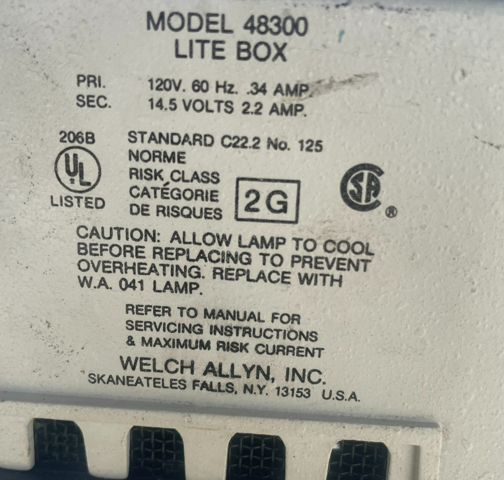 Welch Allyn Solar Light Source Lite Box 48300