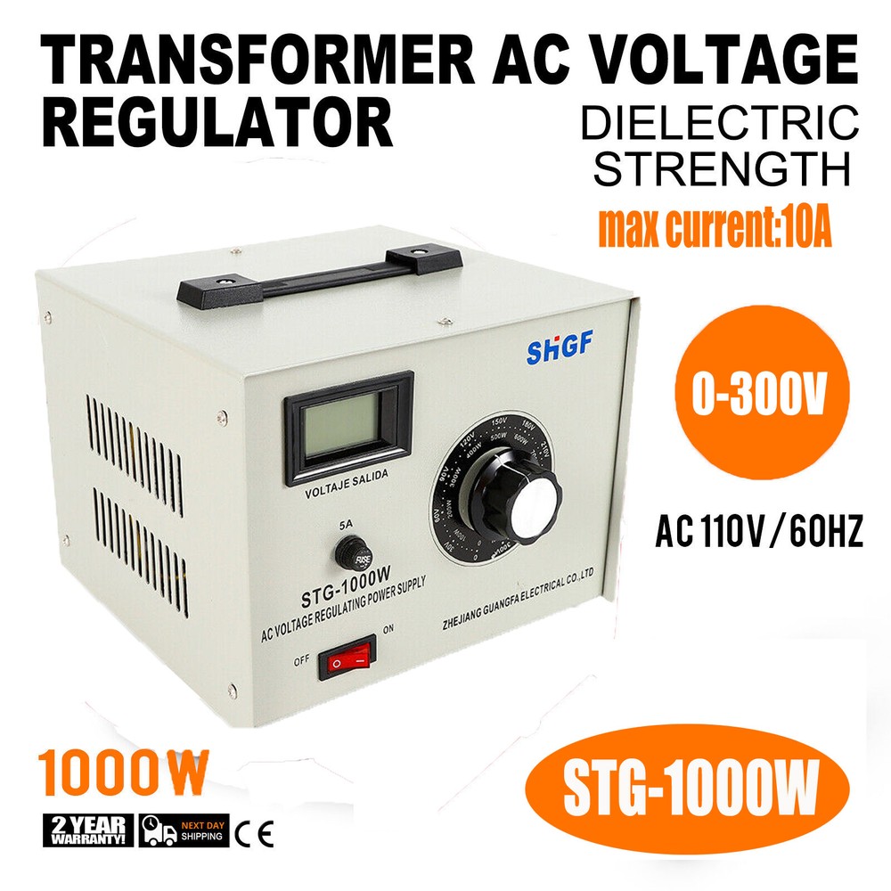 STG-1000W Variable Variac Auto Transformer Voltage Regulator Metered 0-300V