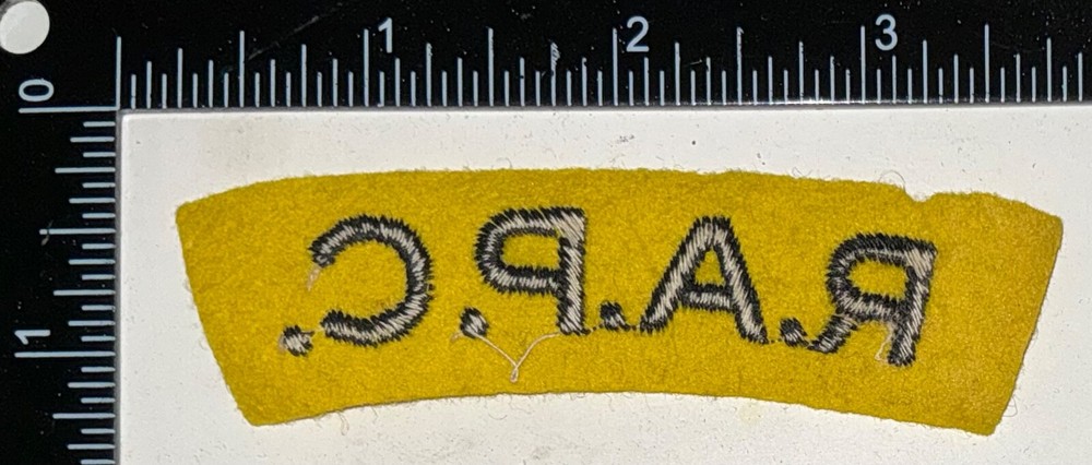 WWII British Army Royal Army Pay Corps Patch Formation Title Flash