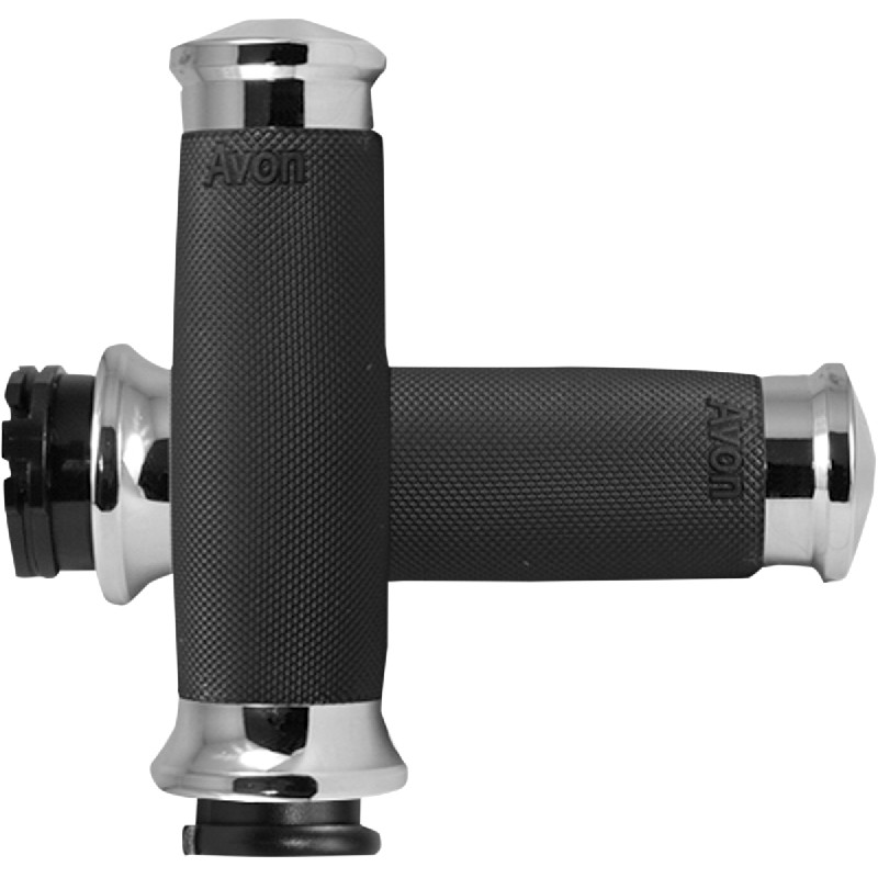 Avon Grips CC85CH Custom Contour Chrome Rubber Motorcycle Grips Street