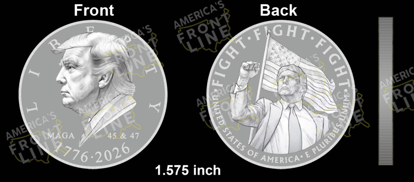 EL15-15 President Donald Trump Liberty 1776 - 2026 250th Anniversary Mirror Fini