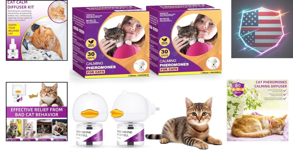 Cat Pheromones Calming Diffuser: Cat Calming Diffuser - Effectively Relieve A...