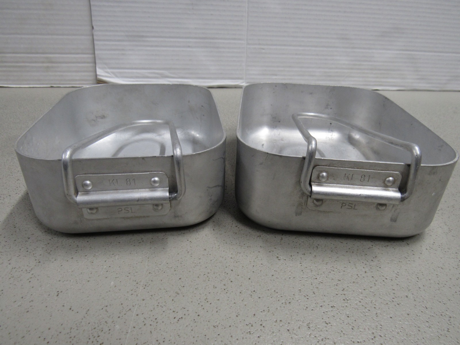 1981 Dutch Military Mess Kit Cooking Set 2 Piece Aluminum Pans Marked KL 81