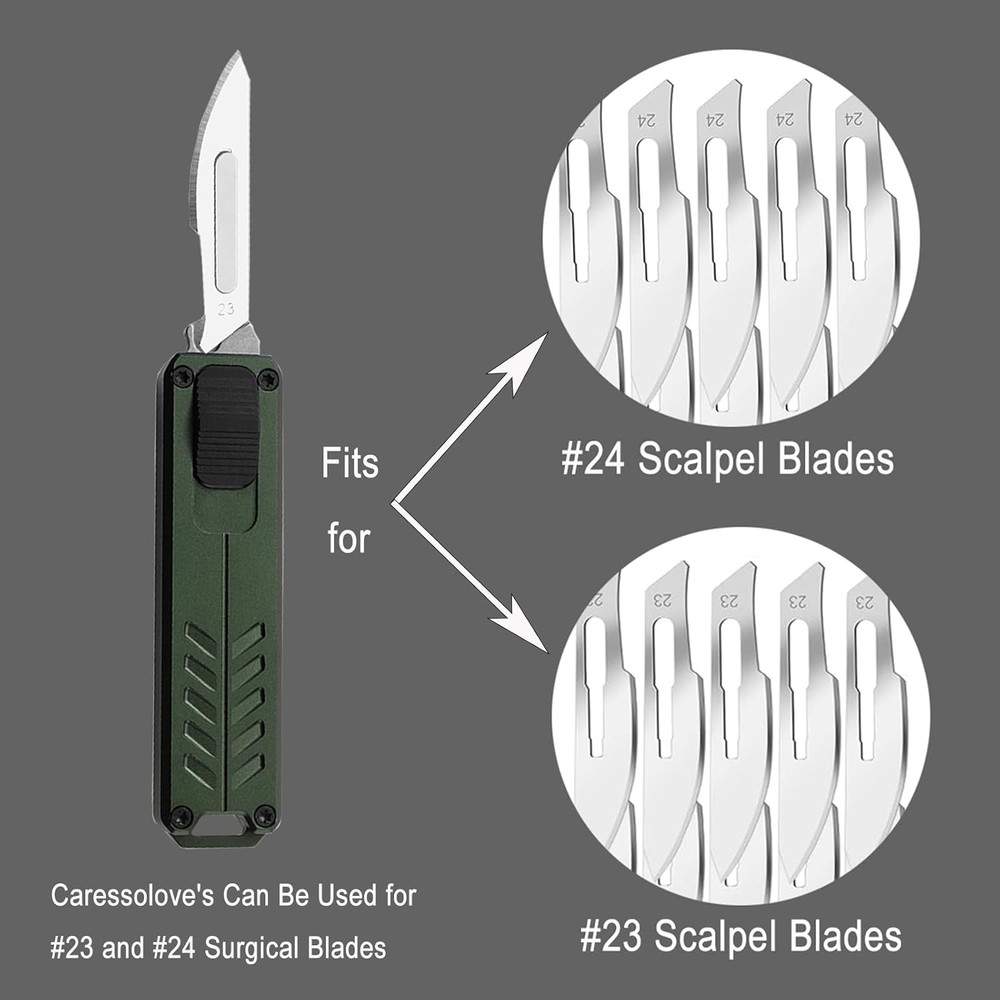 Automatic Utility Knife, Safety Auto Box Cutter Retractable, EDC Push Button Exa