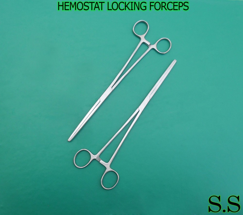 2 NEW HEMOSTAT / LOCKING FORCEPS 10" STRAIGHT TIP
