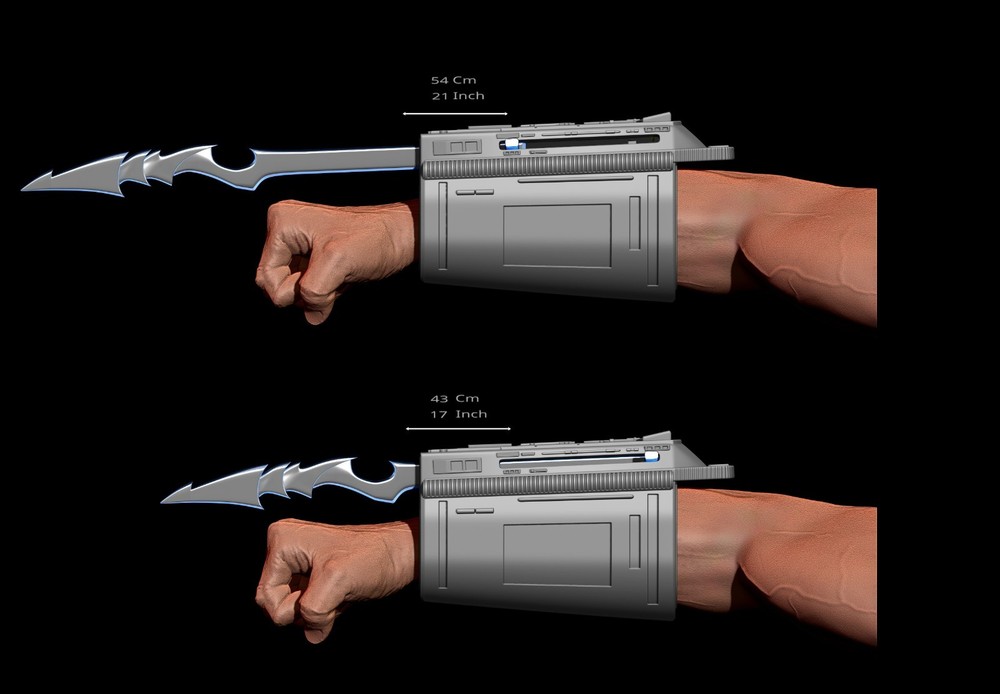 Predator Gauntlet Forearm Right removable blades scale 1;1 File for 3D Printer