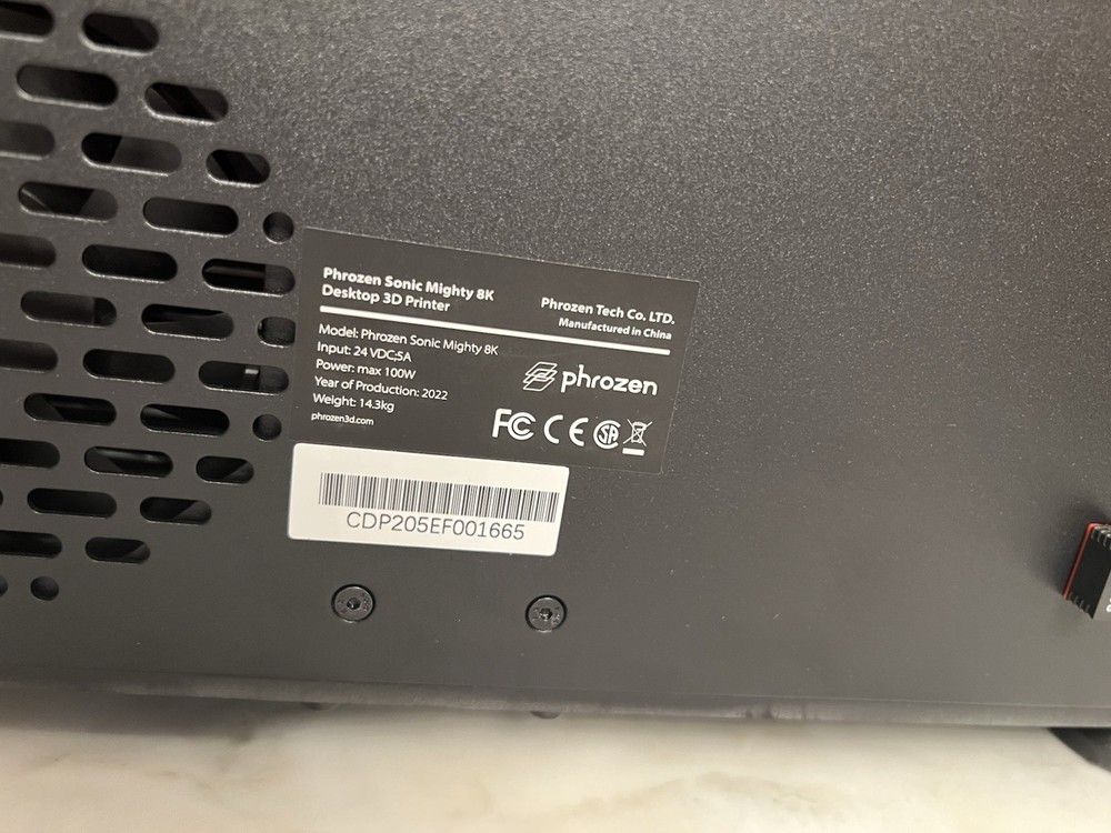 Phrozen Sonic Mighty 8K LCD Resin 3D Printer, Good Condition