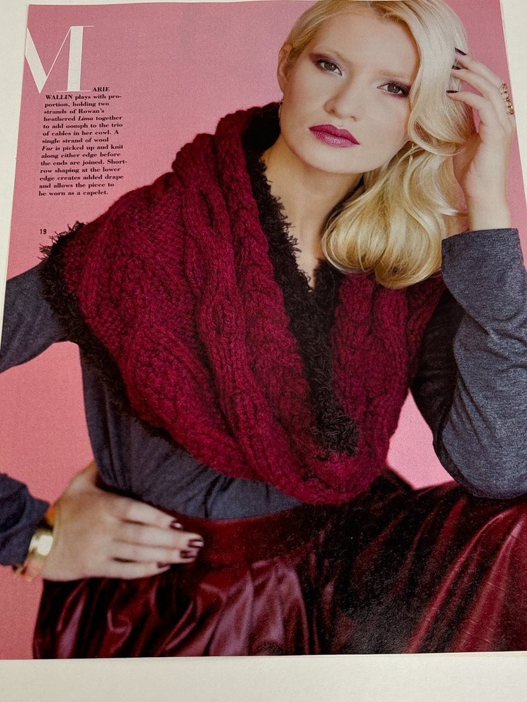 Cabled Cowl Knitting Pattern Approx 38" Circumference Magazine Pages