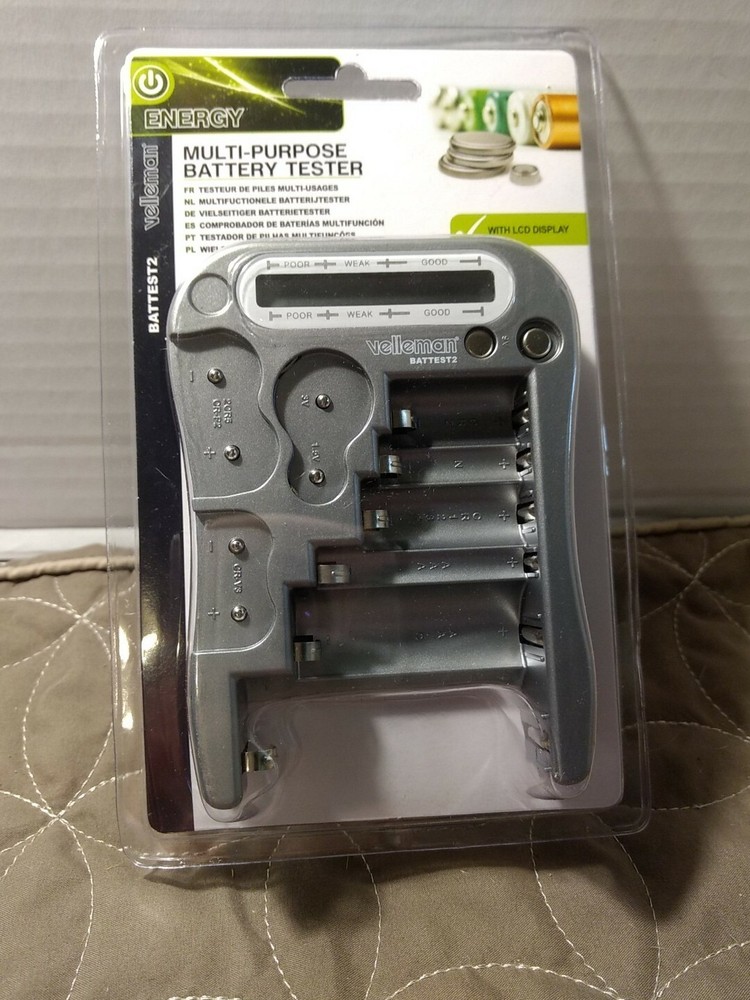 Velleman BATTEST2 MULTI-PURPOSE BATTERY TESTER WITH LCD DISPLAY